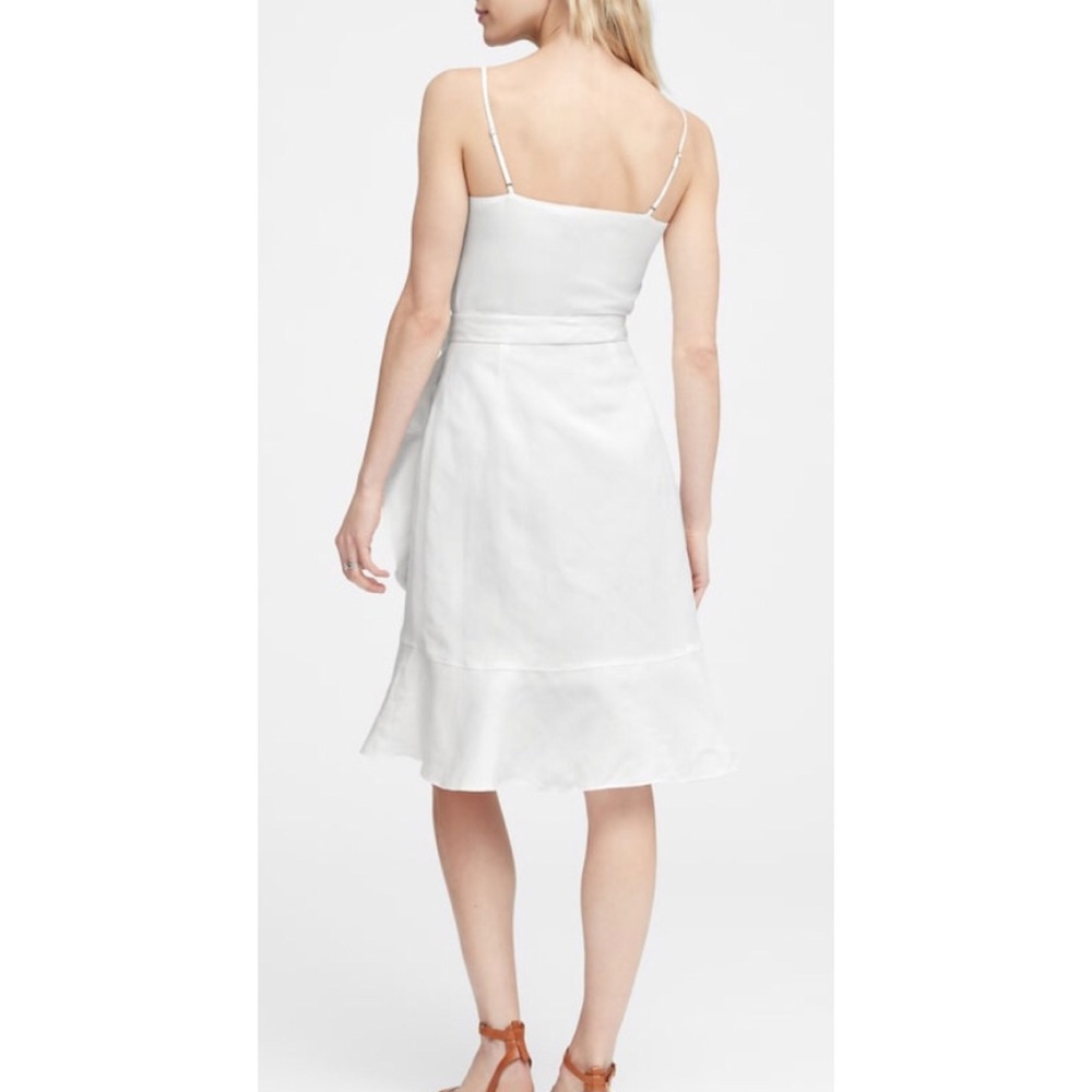 Banana Republic Linen Ruffle Wrap Dress - Picture 2 of 8